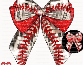 Coquette Baseball Bow Png, Game Day Png, Trendy Png,  Baseball Coquette Bow Png, Soft Girl Era Png, Baseball Png, Coquette Sports Png, Disco