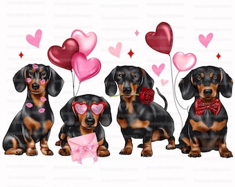 Dachshund Valentines PNG, Valentines Dog Png, Love Png, Dachshund Lover Png, Dachshund Png, Valentines Day Png, Dog Valentine, Valentine Png