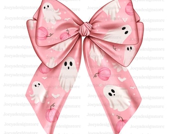 Pink Halloween Coquette Bows PNG, Spooky Season Png, Coquette Halloween PNG, Spooky Ghost, Fall PNG, Spooky Mama Png, Retro Halloween, Ghost
