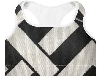 Padded Sports Bra Beige Block