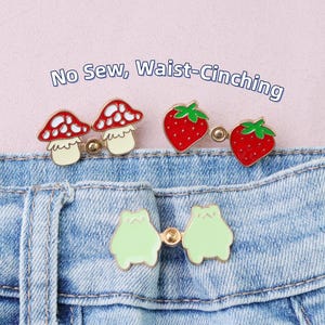 Cartoon Waist Button – No-Sew Jean Tightener Clip (Strawberry, Froggy, Mushroom)