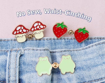 Cartoon Waist Button – No-Sew Jean Tightener Clip (Strawberry, Froggy, Mushroom)