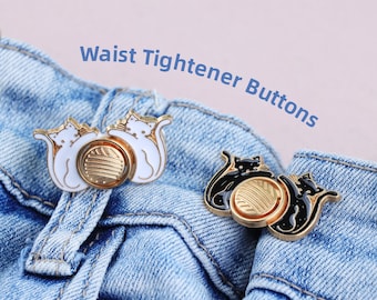 Cute Cat Waist Tightener Buckle – Jeans Adjuster Pins