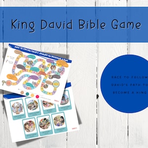 Gioco biblico di Re Davide, materiale stampabile cristiano, guida alle lezioni bibliche, divertimento biblico per bambini, scuola domenicale, scuola del sabato, istruzione parentale cristiana.