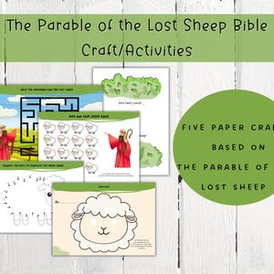 The Lost Sheep Bible Crafts,Christian Homeschool, Parables of Jesus Crafts, Bible Maze, Sunday School, Sabbath School, Christian Printable.