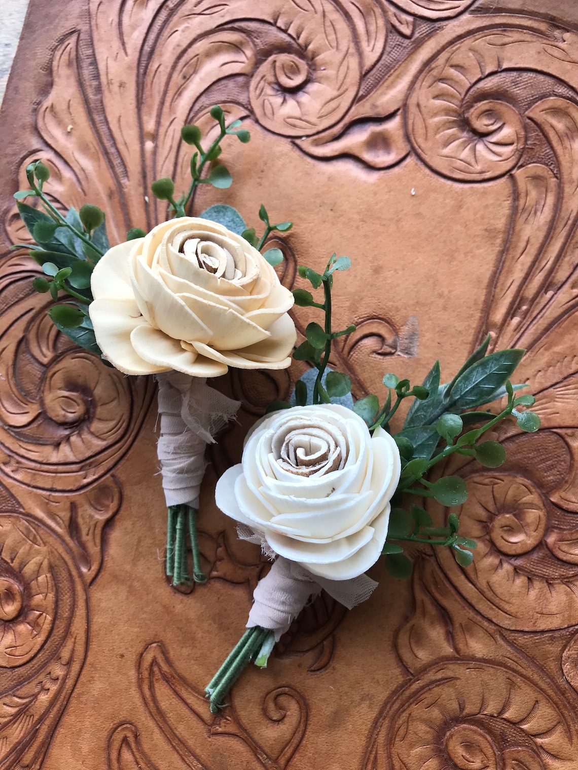 Sola Wood Flower Boutonniere Champagne Boutonniere Pin on Etsy