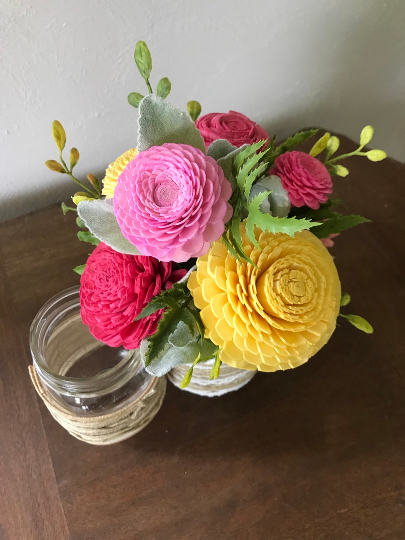 Wood Flower Bouquet Sola Wood Flower Centerpiece Home Decor Etsy