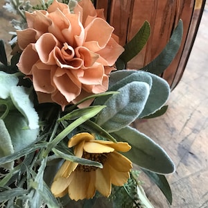 Jessie Copper wedding flowers, sola wood flowers, rust wooden flowers, READY TO SHIP, sienna , boho bouquet, anemone wedding bouquet image 5