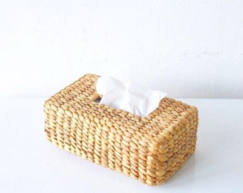 Tissue Box, Tissue Box, Tissue Holder, handcrafted water hyacinth