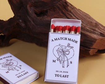 Personalized Wedding Matchboxes: Custom Favors, 'A Match Made to Last'