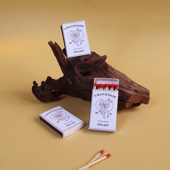Personalized Wedding Matchboxes: Custom Favors, 'A Match Made to Last'
