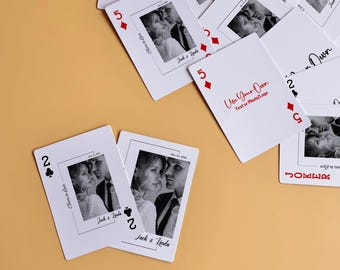 Elegant Custom Wedding Playing Cards, Personalized Photo Card Deck, Luxury Wedding Keepsake