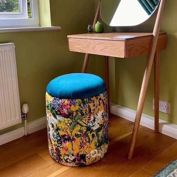 Mix and Match Patterned Floral Botanical Velvet Storage Ottoman Dressing Table Stool Floral Seat Chair Pattern Storage Stool Pattern Etsy