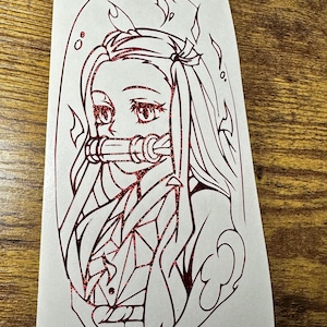 Anime Vinyl Decal Sticker- Nezuko - Demon Slayer  - Car Window Laptop Water Bottle