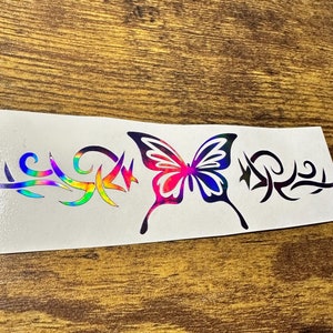 Butterfly Car Tramp Stamp Heart Barbwire Decal Sticker-  Car Window Laptop Water Bottle Notebook Planner