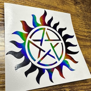 Supernatural Protection Star Vinyl Decal: Car, Laptop, Window Sticker