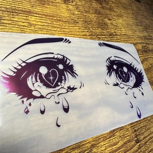 Anime Crying Eyes Decal Sticker- Anime - Eyes - Car Window Laptop Water Bottle Notebook Planner