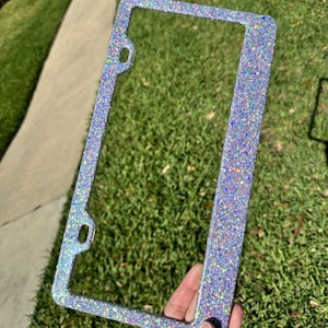 Custom Glitter Resin License Plate Frame: Personalized Car Accessory