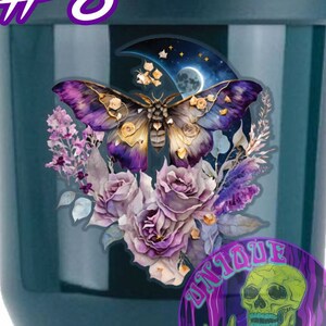 Moon Moth Sticker #8: Mystical Watercolor Moon Phases