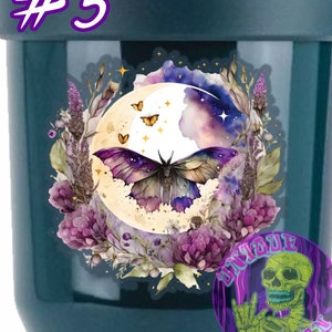 Watercolor Moon Moth Sticker: Mystical Celestial Decal