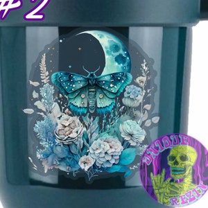 Watercolor Moon Moth Sticker: Celestial Mystical Decal #2