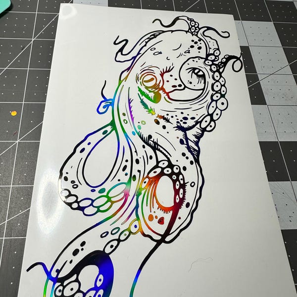 Octopus Vinyl Decal: Ocean Creature Sticker for Car, Laptop, Tumbler