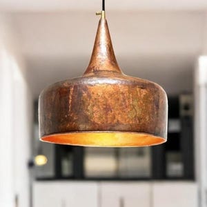Pendant Light in Copper, Rustic Copper Kitchen Island Pendant Light ,Copper Pendant Light Fixture, Handmade Copper pendant Light Island Lamp
