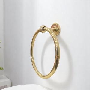 Portasciugamani in ottone massiccio – Portasciugamani da bagno vintage a parete con finitura oro