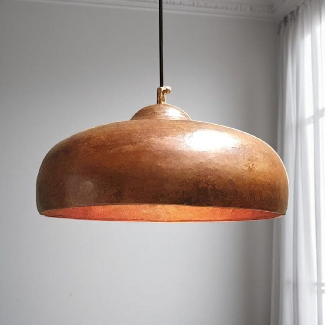 Rustic Copper Lights Handmade Rustic Copper Pendant Light: Kitchen Island Lighting - Etsy
