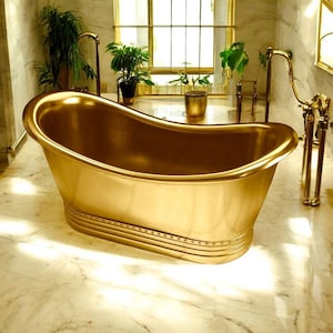 Handgefertigte Luxus Messingbadewanne - Freistehende Klauenfuß Badewanne für Spa & Home, Antike Gehämmerte Badewanne, Handgefertigte Messingbadewanne