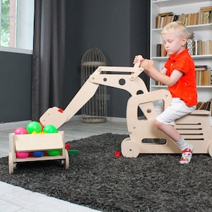 乗用玩具 幼児用玩具 木材掘削機、組み立て玩具とゲーム ごっこ遊び、ウォルドルフ クリエイティブ プレイ、幼児用家具 3 歳の男の子へのギフト