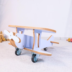 Children&#39;s Airplane Ride-On Toy Toddler Activity Plane & Construction Vehicle Child Wooden Toy for Imaginative Play Airplane Toys for Kids