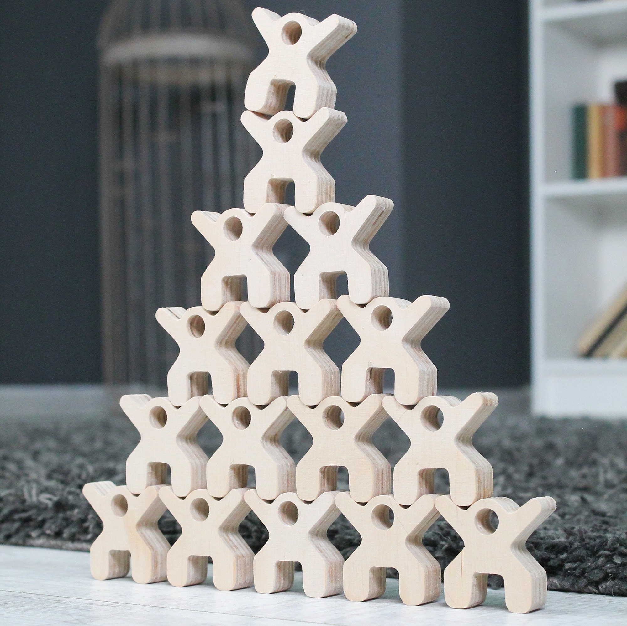 Balance Stack Game Child Toy, Logical Sensory Activity Toys, 3D Wooden ...