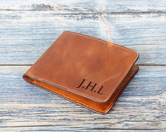 Custom Leather Name Wallet, Leather Money Clips, Personalized Men Wallet, Leather Bifold Card Holder, Groomsmen Gifts, Summer Wallet Gifts