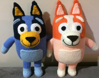 Heeler Bluey and Bingo Plush Toys PDF Knitting Pattern PDF FILE Knitting Pattern