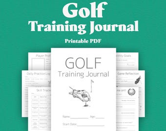 Diario de entrenamiento de golf para niños: registro de juego y seguimiento de habilidades imprimible (PDF)