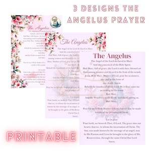 Afdrukbare The Angelus-gebed I Downloadbaar The Angelus-gebed I Katholieke gebedskaart I Digitale gebedskaart 3 ontwerpen in pdf en png
