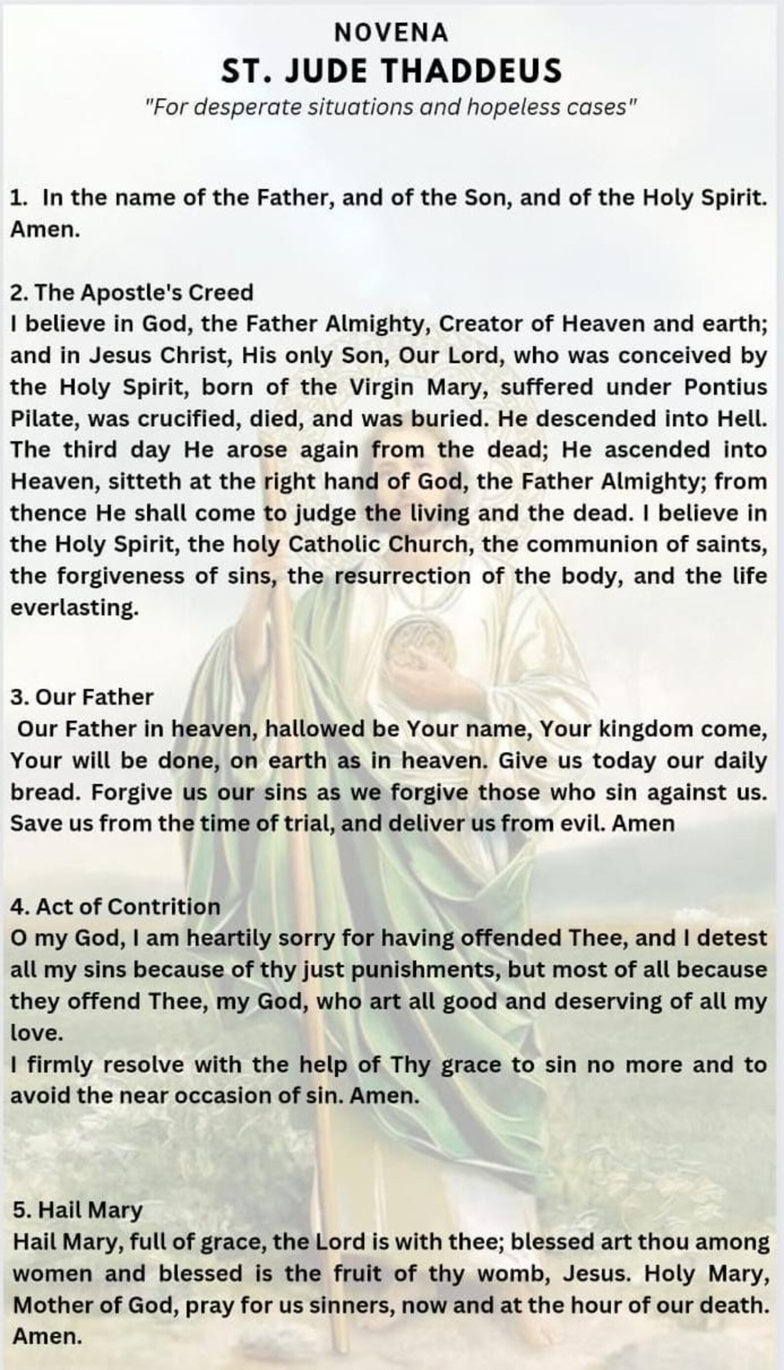 St Jude Devotion/printable Saint Jude Prayer/prayer Card/prayer Digital ...