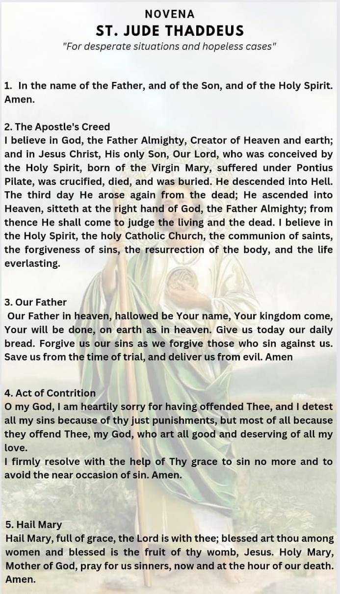 St Jude Devotion/printable Saint Jude Prayer/prayer Card/prayer Digital ...