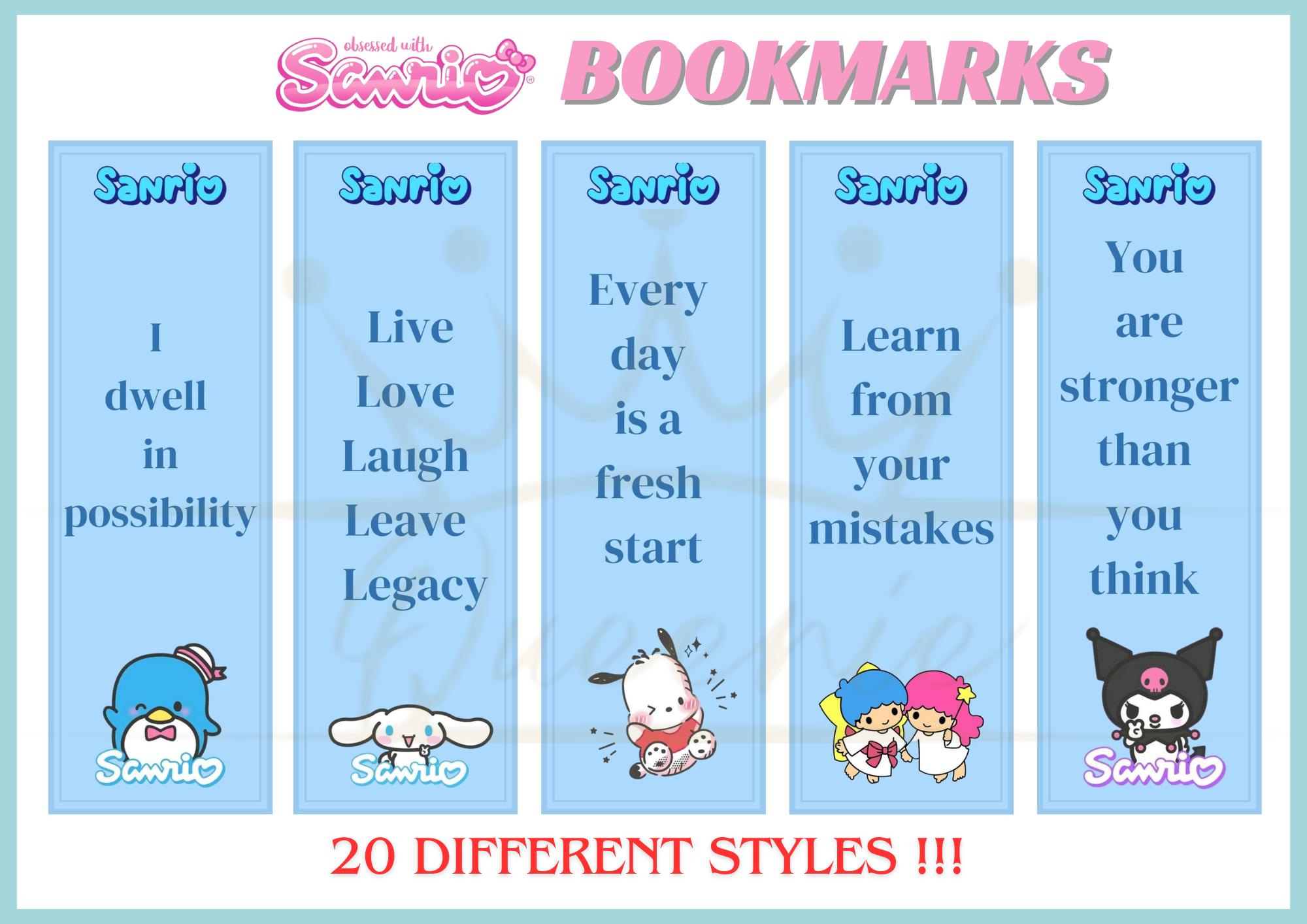 Printable Sanrio Bookmark I Digital Sanrio Bookmark I Downloadable Sanrio Figures Bookmark I ...