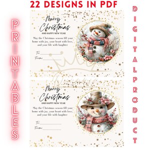 Digitale kerstsjaal Besneeuwde kerstkaart I afdrukbare sneeuwpopwenskaart I sneeuwpop digitale kaart I kerstwenskaarten in pdf