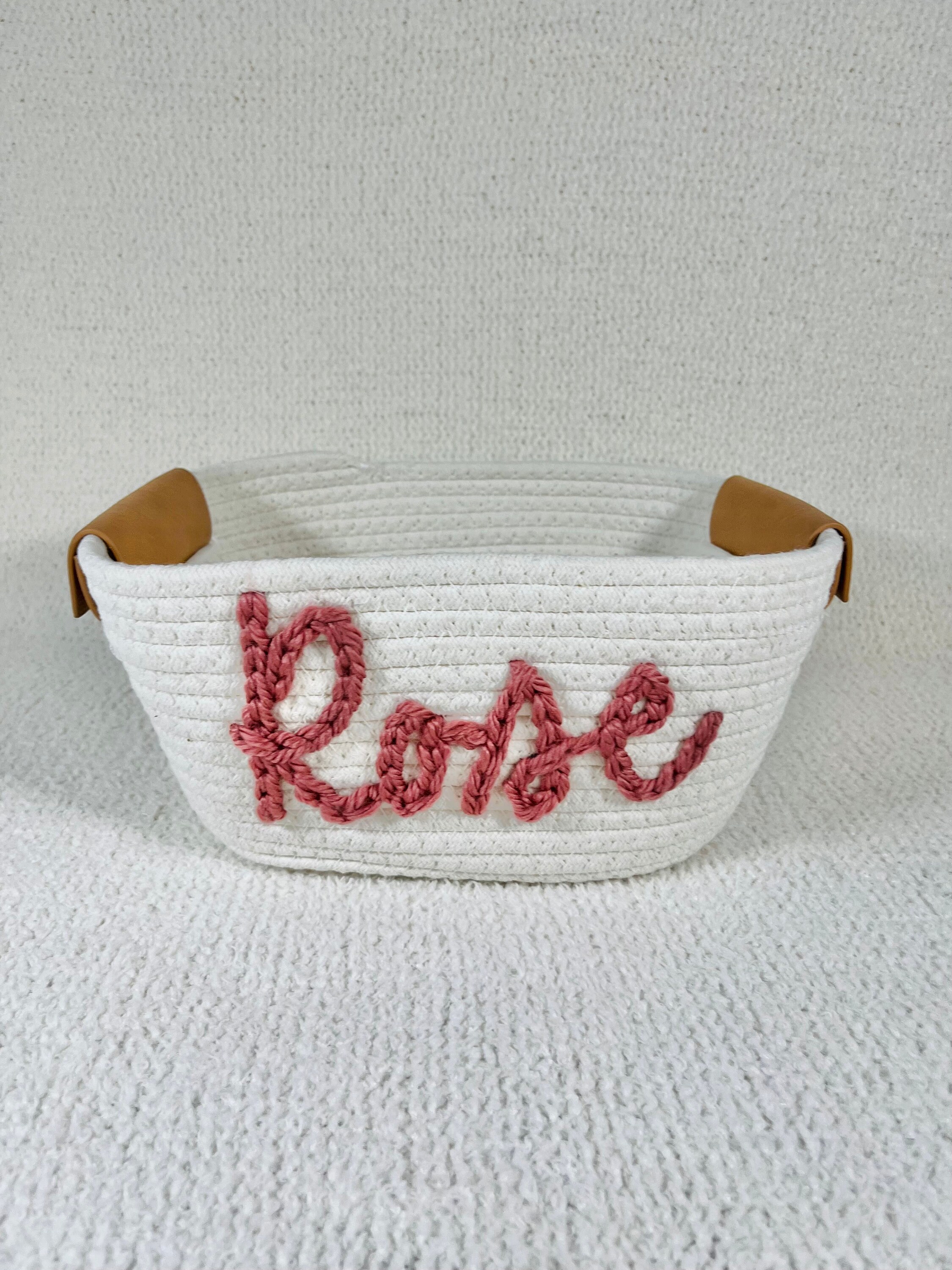 Custom Embroidered Rope Basket, Personalized Baby Gift - Etsy
