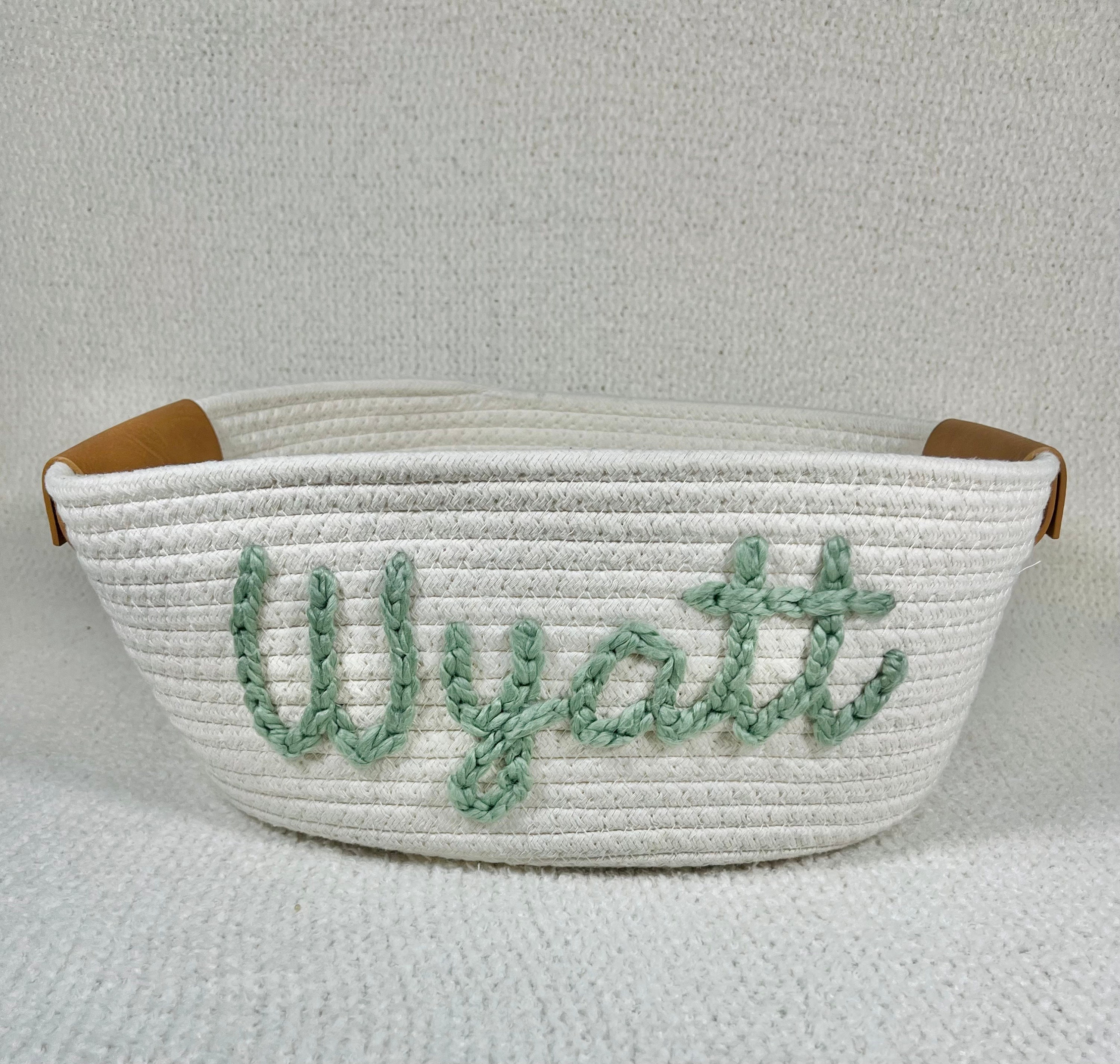 Custom Embroidered Rope Basket, Personalized Baby Gift - Etsy