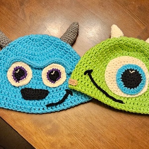 Monster Inc Crochet Beanies