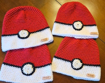 Pokémon Ball Beanie with glow in the dark center ball