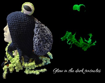 Customized  Glow in the Dark Octopus Hat
