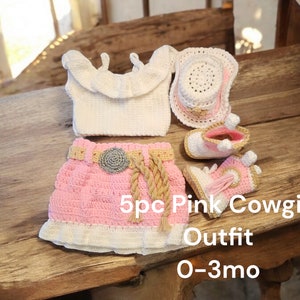 5pc Cowgirl Outfit  0-3 Mo
