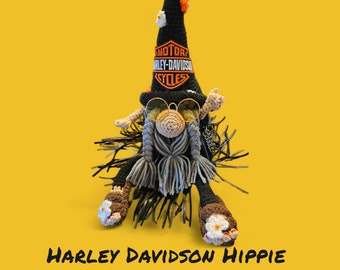 Crochet Hippie Biker Gnome