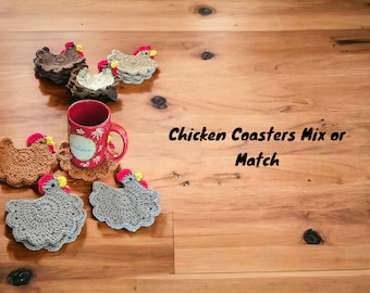 Crochet Chicken Coasters