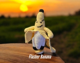 Flasher  Banana Man with Squeaker Crochet  (MADE TO ORDER)
